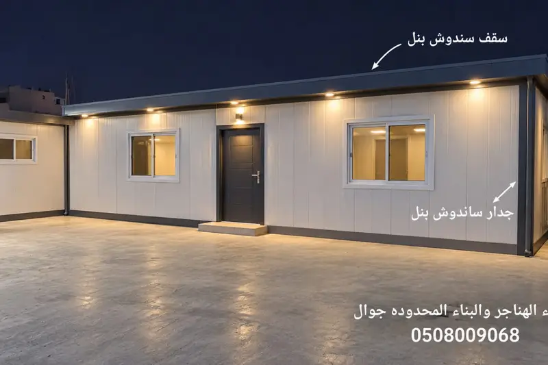 مبنى ساندوتش بانل في تاروت — تنفيذ خبراء الهناجر والبناء