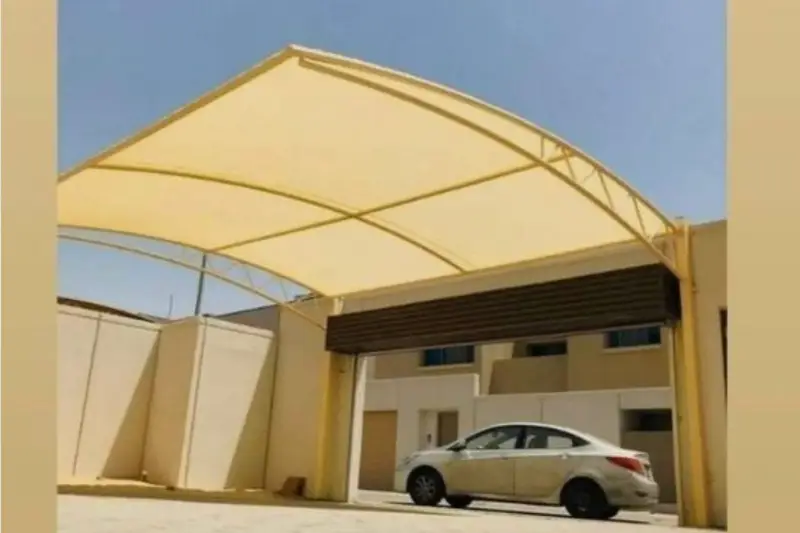 مظلة ممر في عنك — تنفيذ خبراء الهناجر والبناء