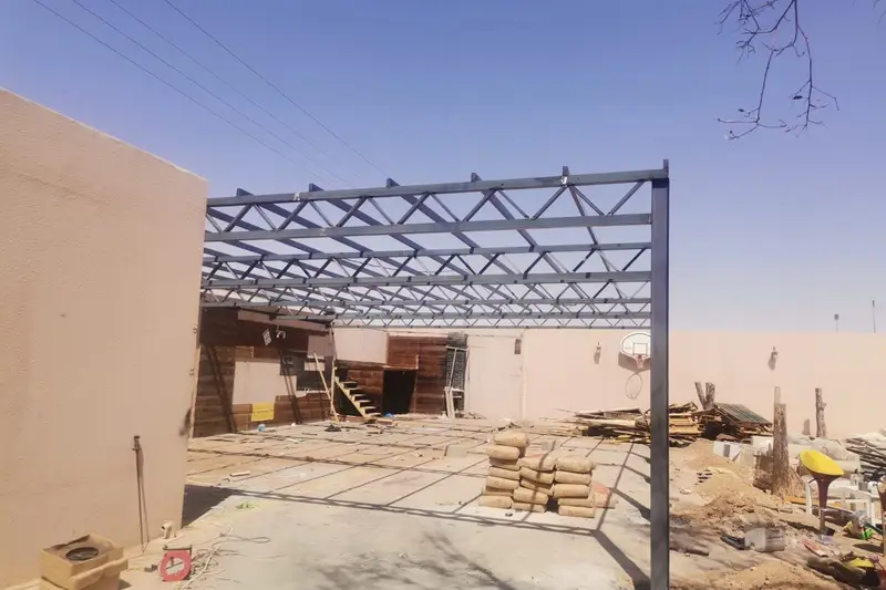 هيكل فولاذي في صفوى — تنفيذ خبراء الهناجر والبناء